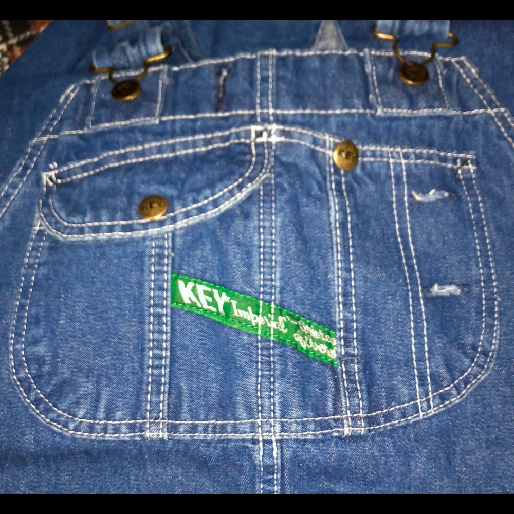 KEY IMPERIAL Bib Denim Overalls Dark Wash W34xL30